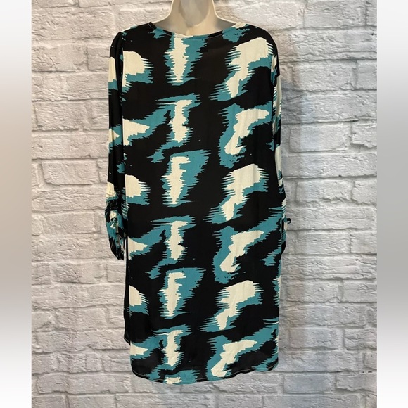NWT Bel Kazan Women's Aries Shift Dress In Oasis Wind Abstract Print Sz Small - Picture 3 of 7